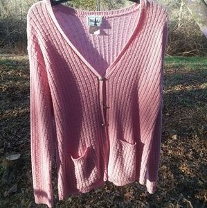 NIKKI Baby Pink Knit Button Up Cardigan
